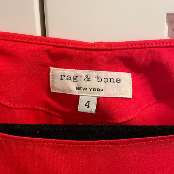 Rag & Bone Cap Sleeve Orange Blouse - Picture 3 of 3